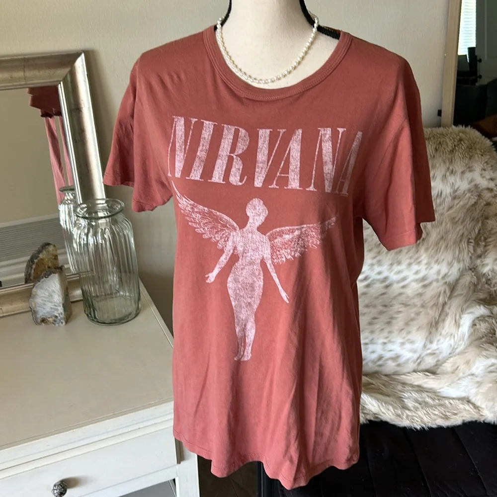 Free people by live nation nirvana graphic band Tee shirt small oversized - Picture 1 of 12